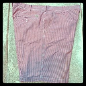 Mens Seersucker Red Shorts